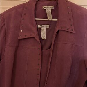 Dressbarn Women's Pink Blazer with Studded Details